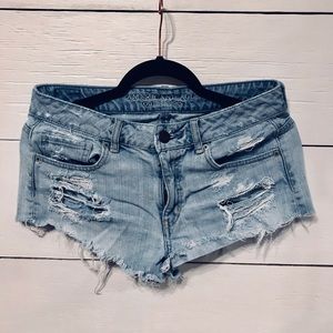 AE Destroyed Denim Shorts